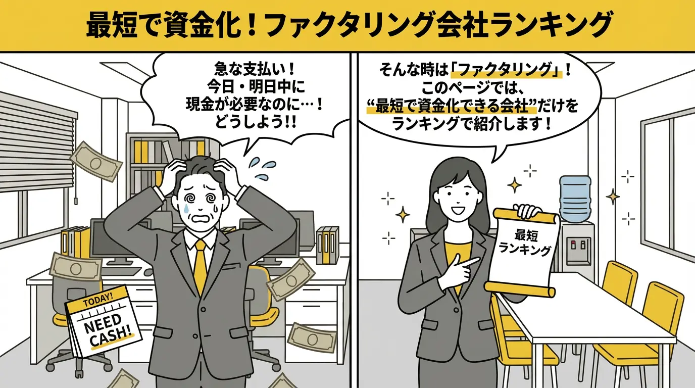 最短で資金化！ファクタリング会社ランキング