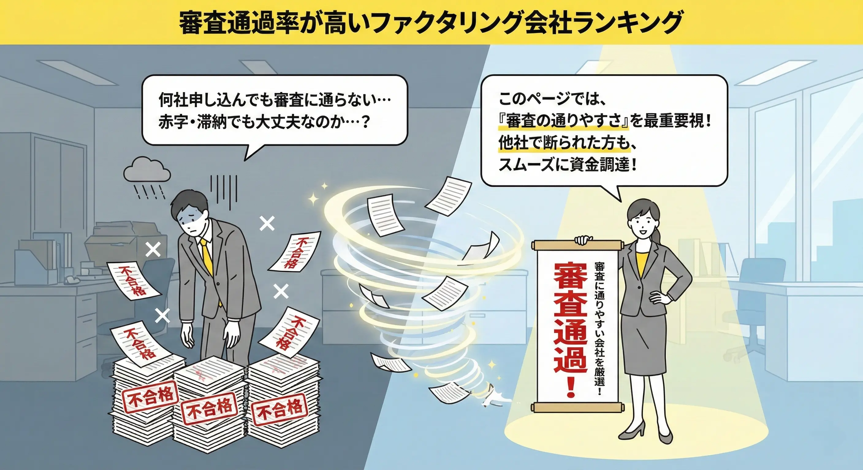 審査通過率が高いファクタリング会社ランキング