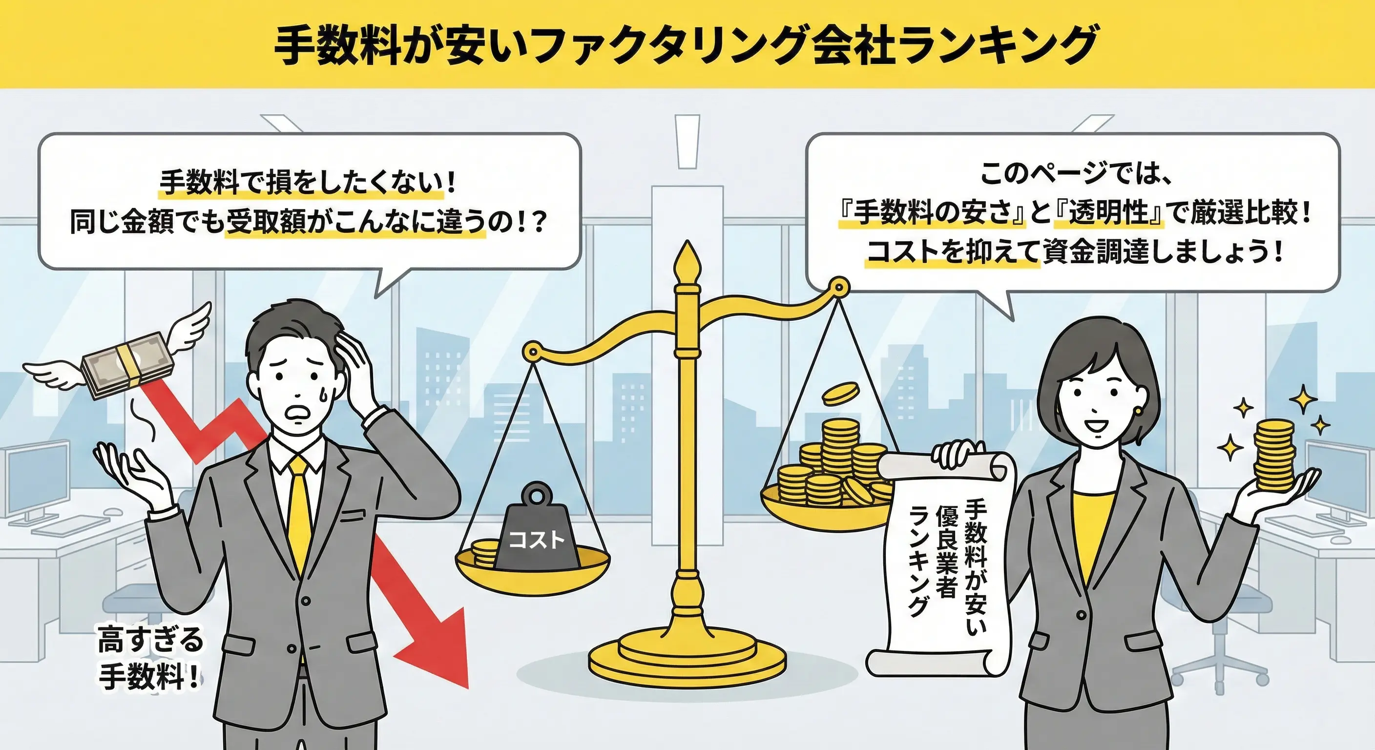 手数料が安いファクタリング会社ランキング